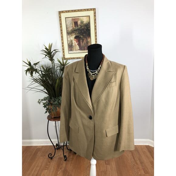 Lafayette 148 Blazer 14 Blue 97% Wool Lined Long Sleeve Mob Wife Office Siren - Picture 1 of 10